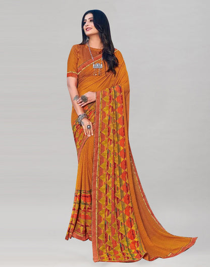Turmeric Yellow Georgette Saree | Sudathi