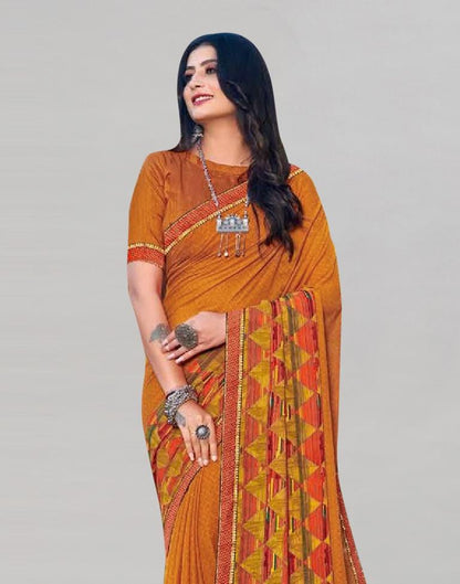 Turmeric Yellow Georgette Saree | Sudathi