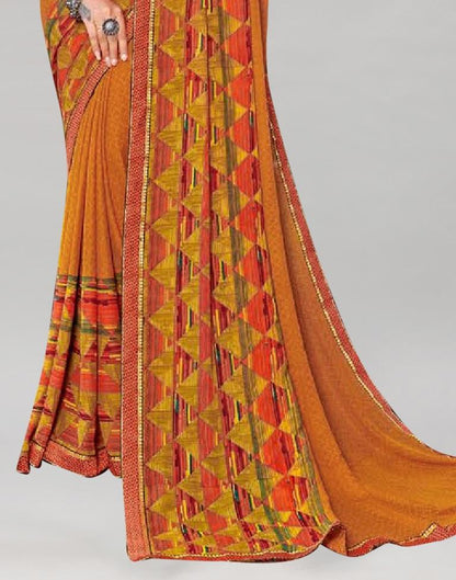 Turmeric Yellow Georgette Saree | Sudathi