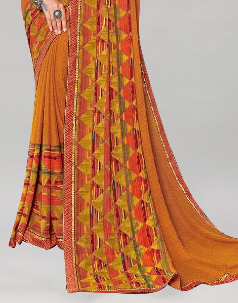 Turmeric Yellow Georgette Saree | Sudathi