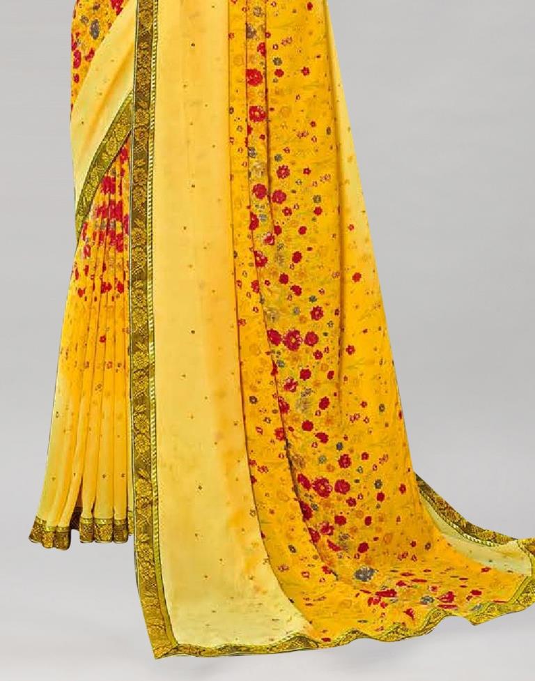 Yellow Georgette Saree | Sudathi