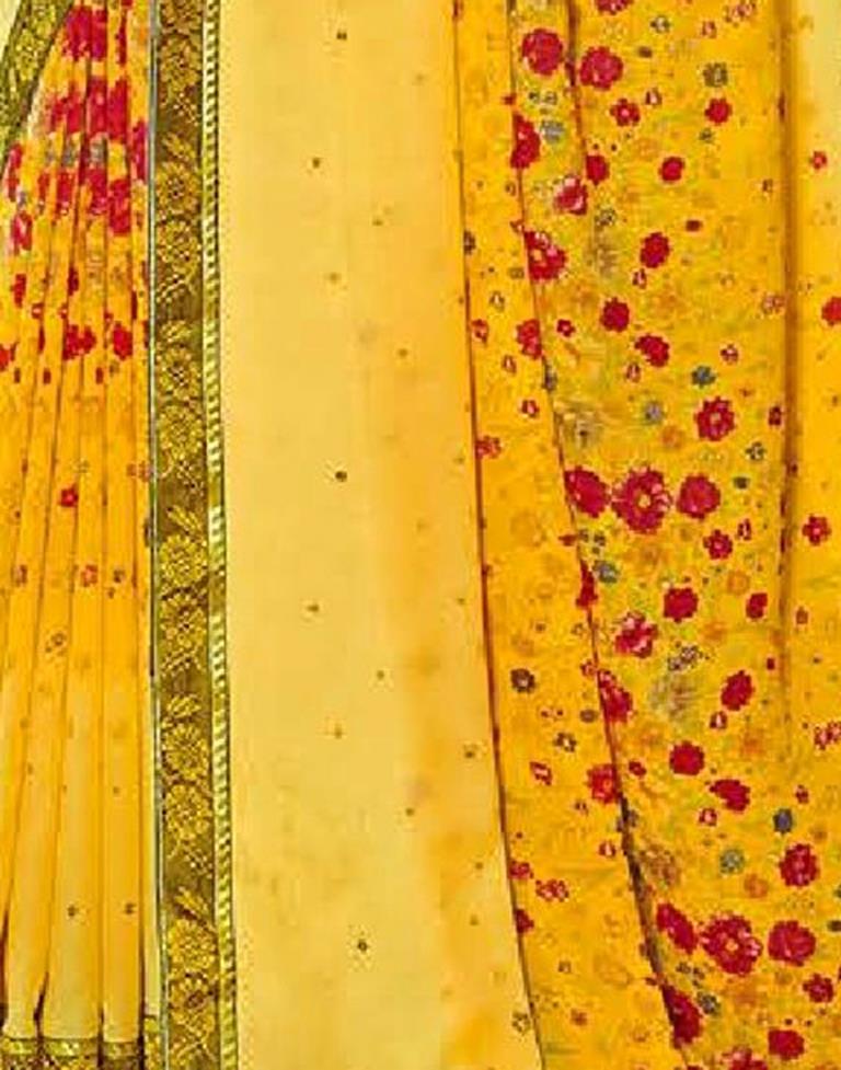 Yellow Georgette Saree | Sudathi