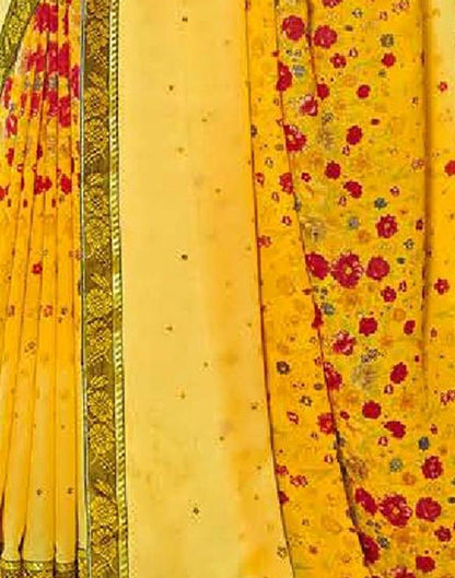 Yellow Georgette Saree | Sudathi