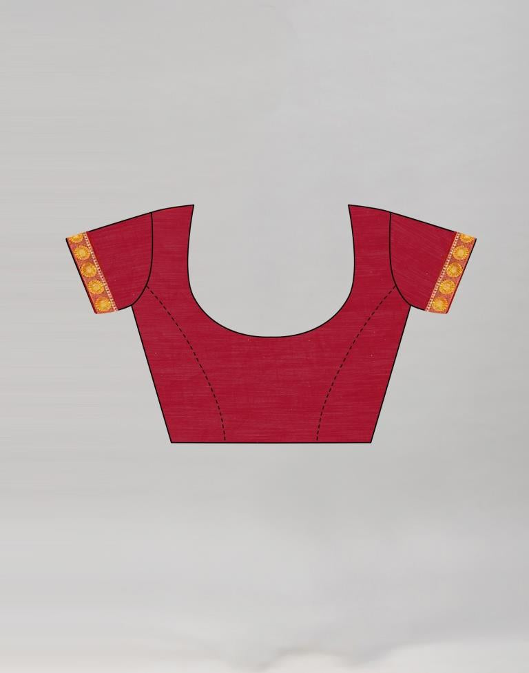 Red Printed Georgette Saree