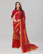 Red Printed Georgette Saree