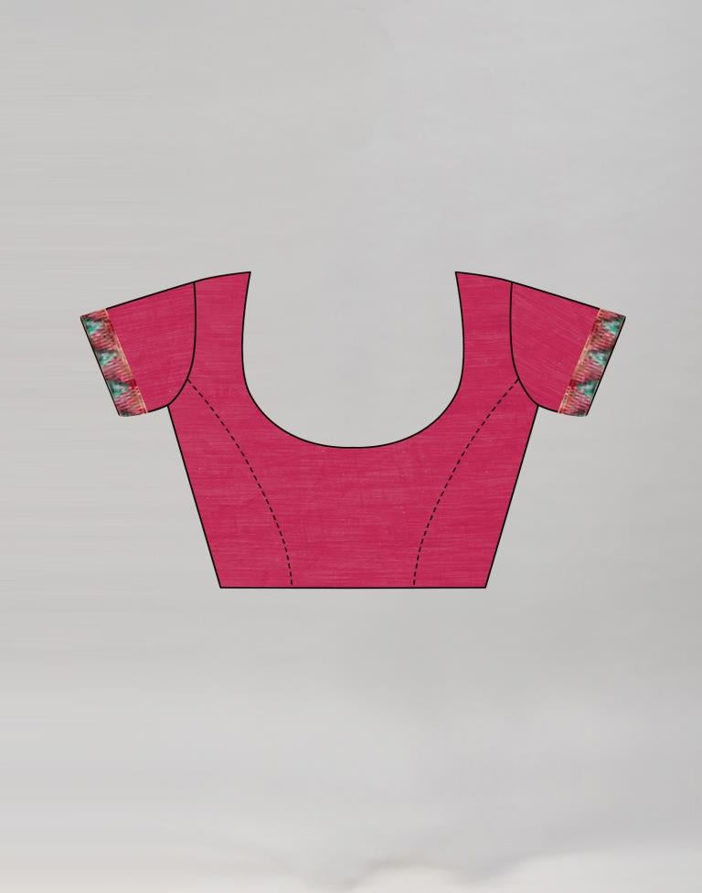 Chrerry Pink Printed Georgette Saree