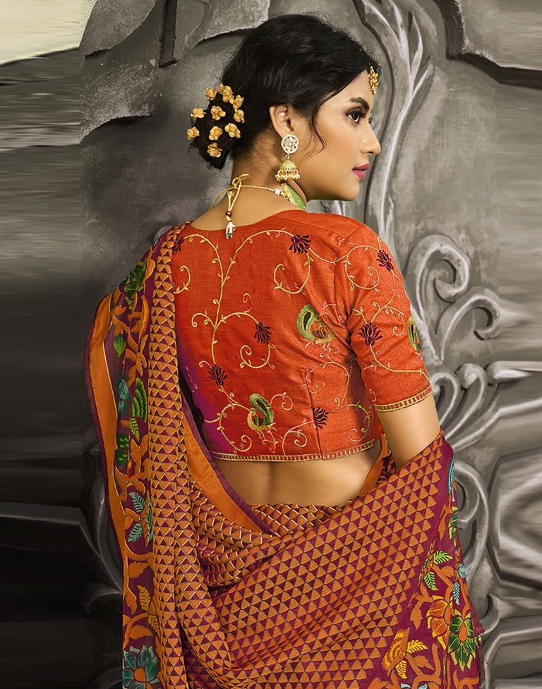 Orange Paithani Silk Saree With Tassels | Sudathi