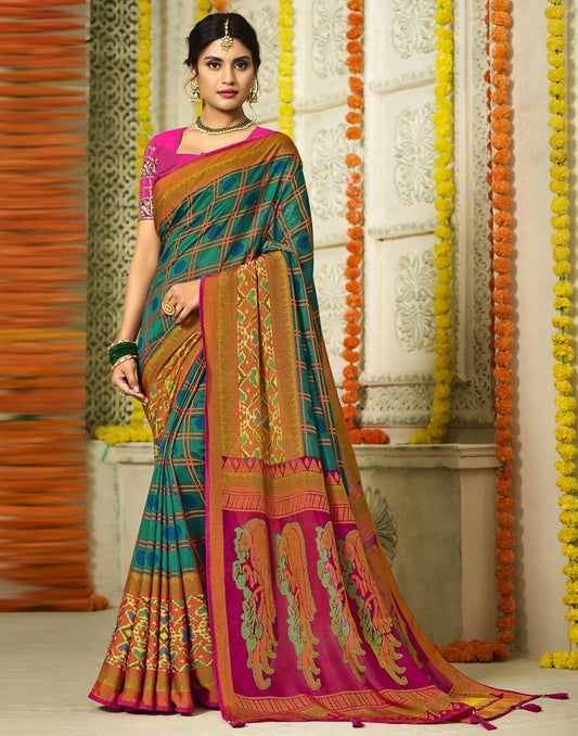 Rama Green Paithani Silk Saree With Tassel | Sudathi