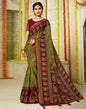 Olive Green Paithani Silk Saree | Sudathi