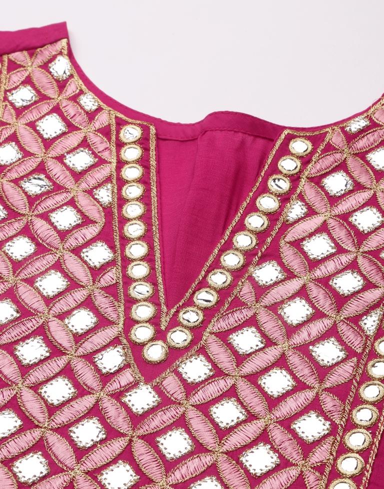 Pink Kurti With Pant And Dupatta | Sudathi