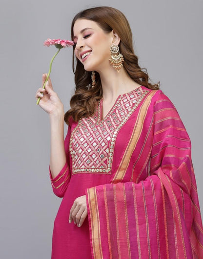 Pink Kurti With Pant And Dupatta | Sudathi