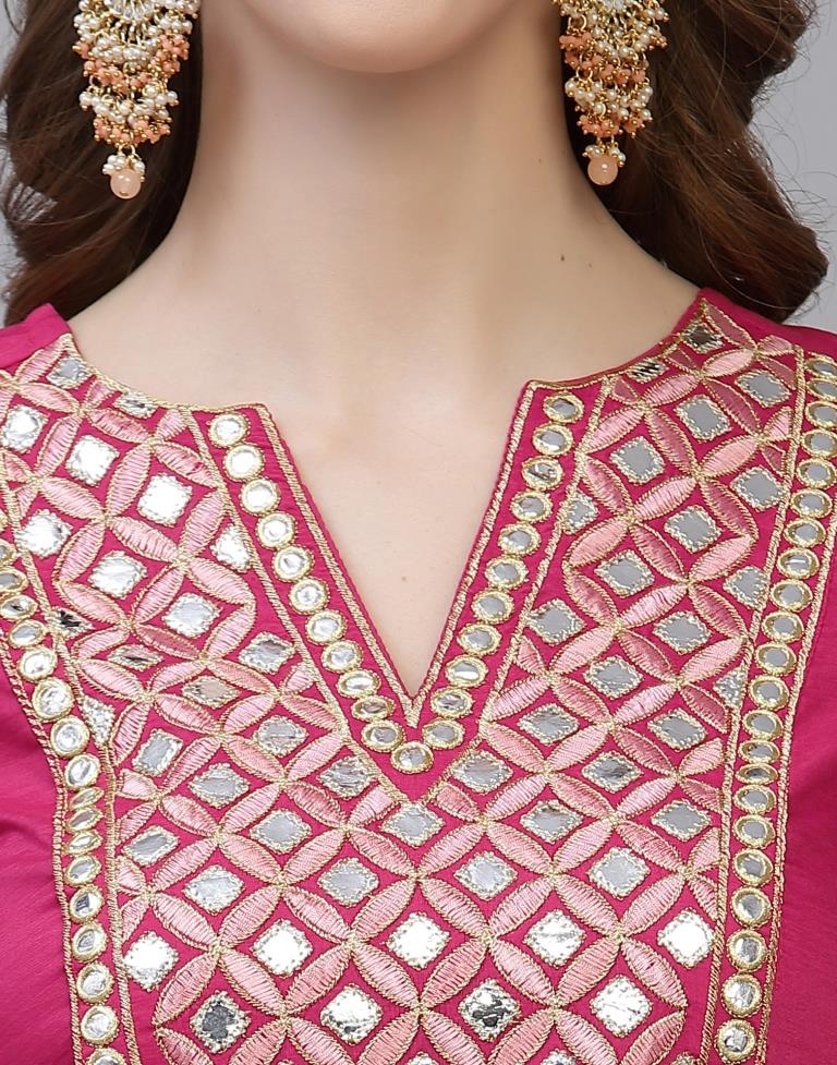 Pink Kurti With Pant And Dupatta | Sudathi