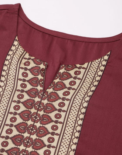 Maroon Kurti With Pant And Dupatta | Sudathi