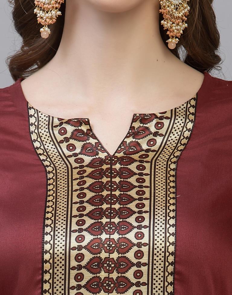 Maroon Kurti With Pant And Dupatta | Sudathi