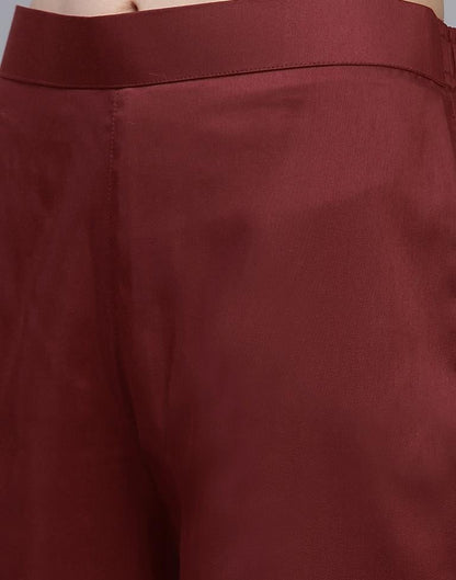 Maroon Kurti With Pant And Dupatta | Sudathi