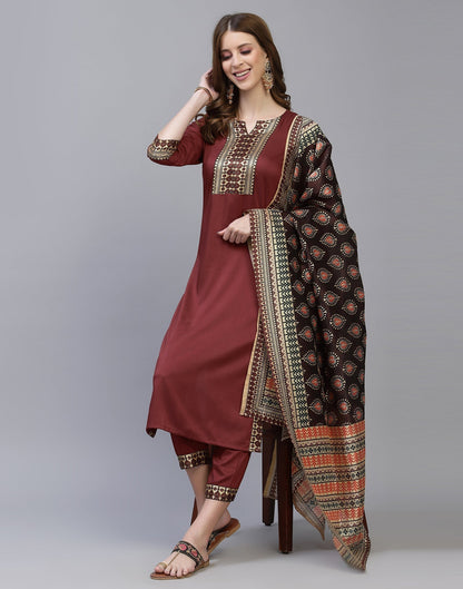 Maroon Kurti With Pant And Dupatta | Sudathi