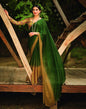 Bottle Green Chiffon Saree | Sudathi