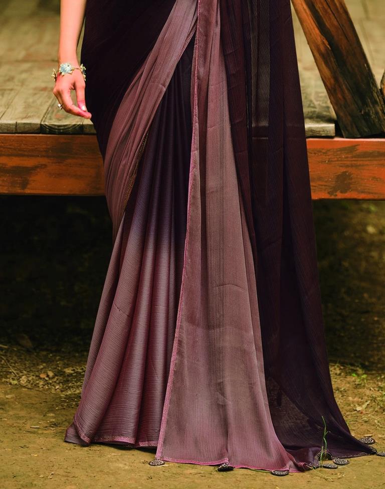 Wine Chiffon Saree | Sudathi