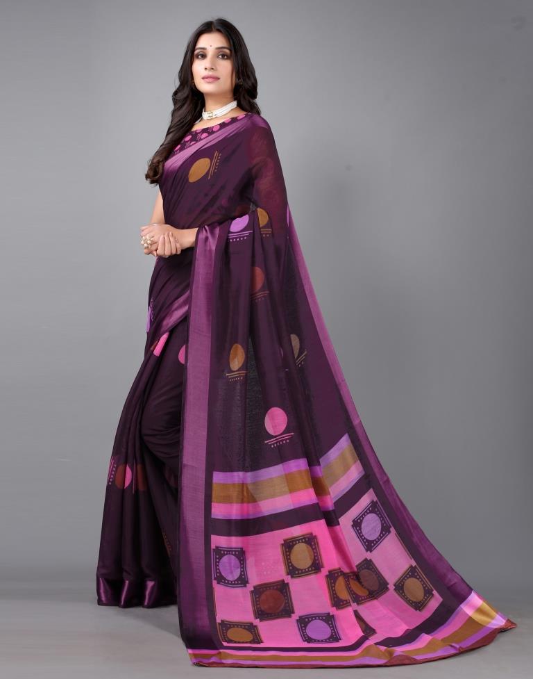 Wine Cotton Saree | Sudathi