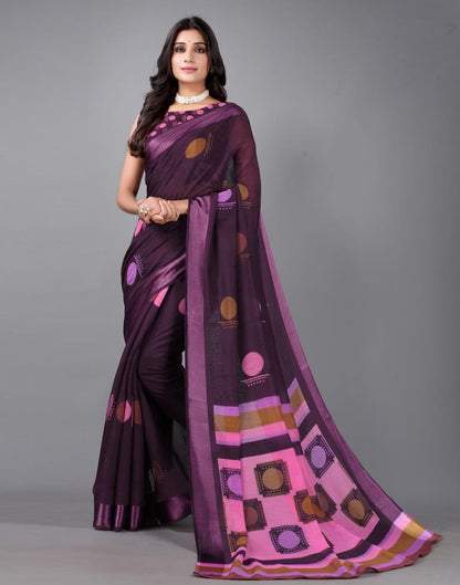 Wine Cotton Saree | Sudathi