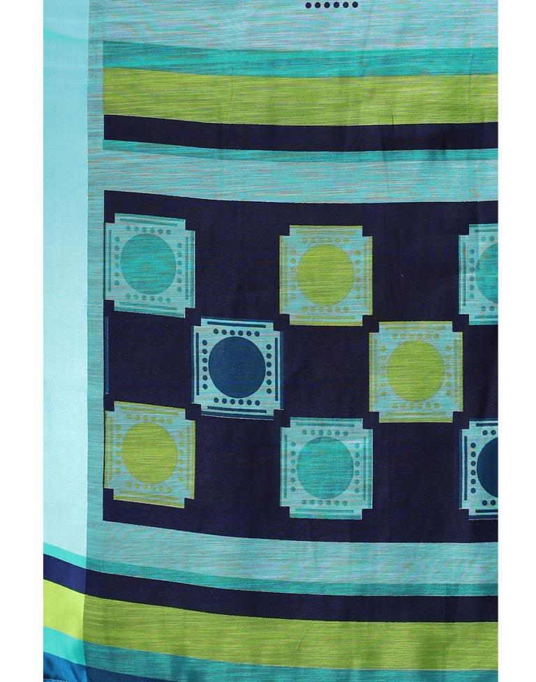 Aqua Blue Cotton Saree | Sudathi