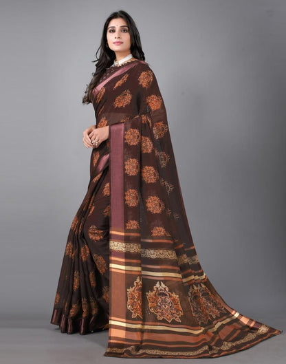 Brown Cotton Saree | Sudathi