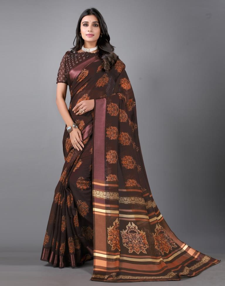 Brown Cotton Saree | Sudathi