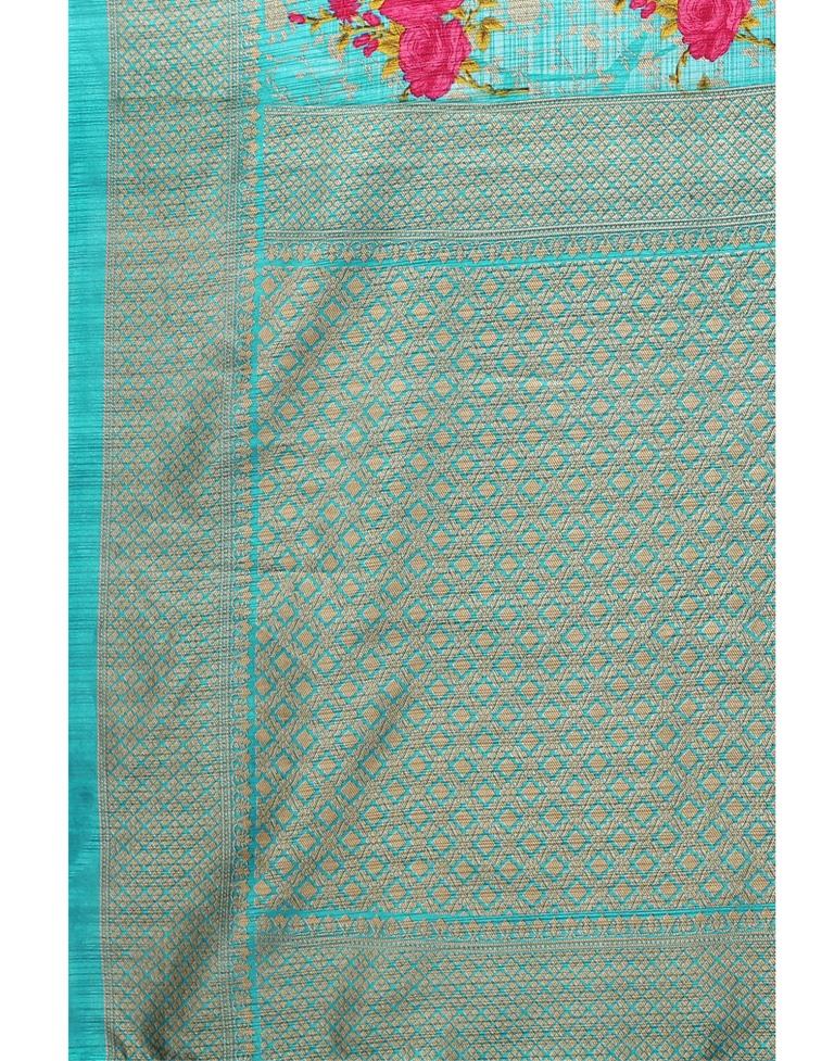 Sky blue Printed Saree | Sudathi