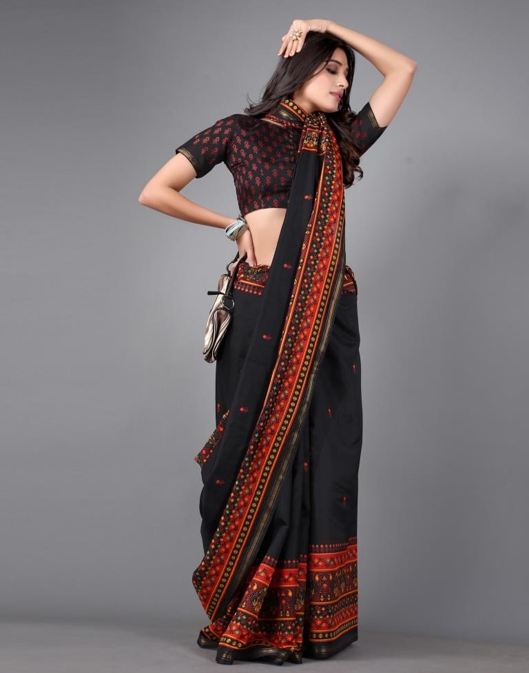 Black Printed Saree | Sudathi