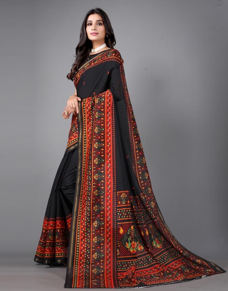 Black Printed Saree | Sudathi