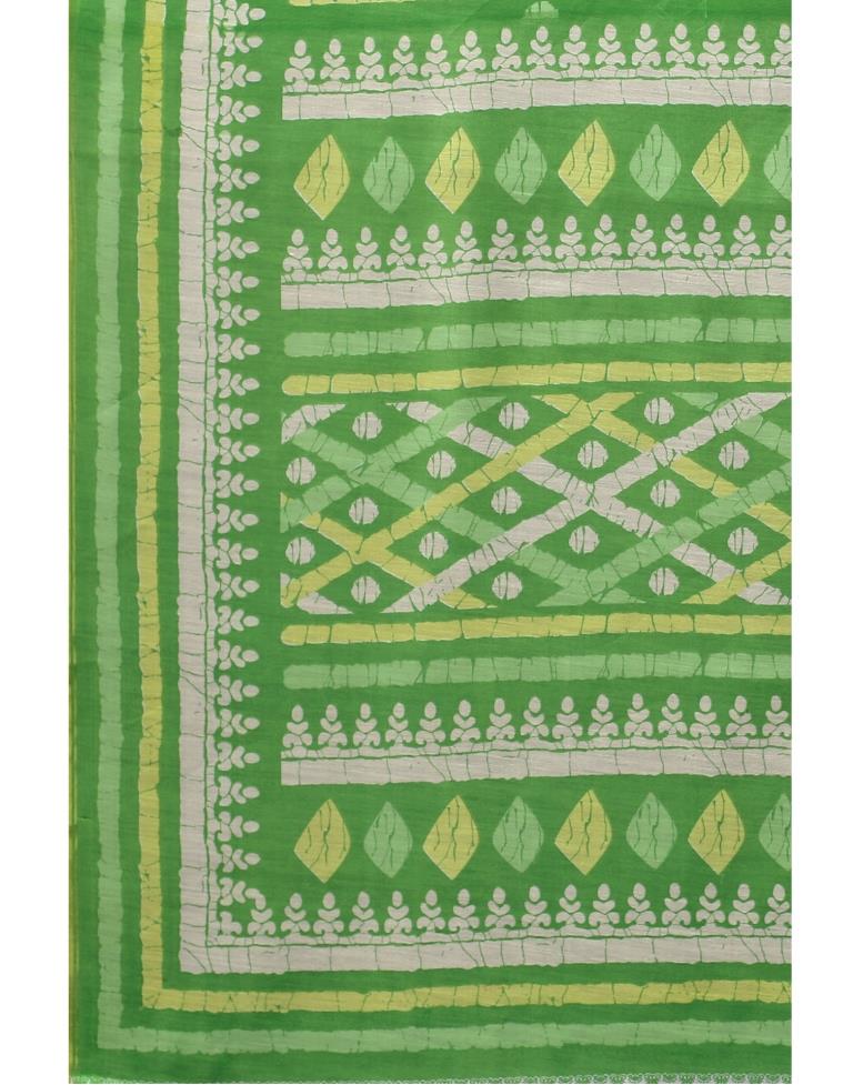 Parrot Green Cotton Saree | Sudathi