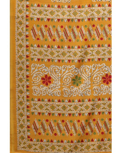 Mustard Yellow Cotton Saree | Sudathi