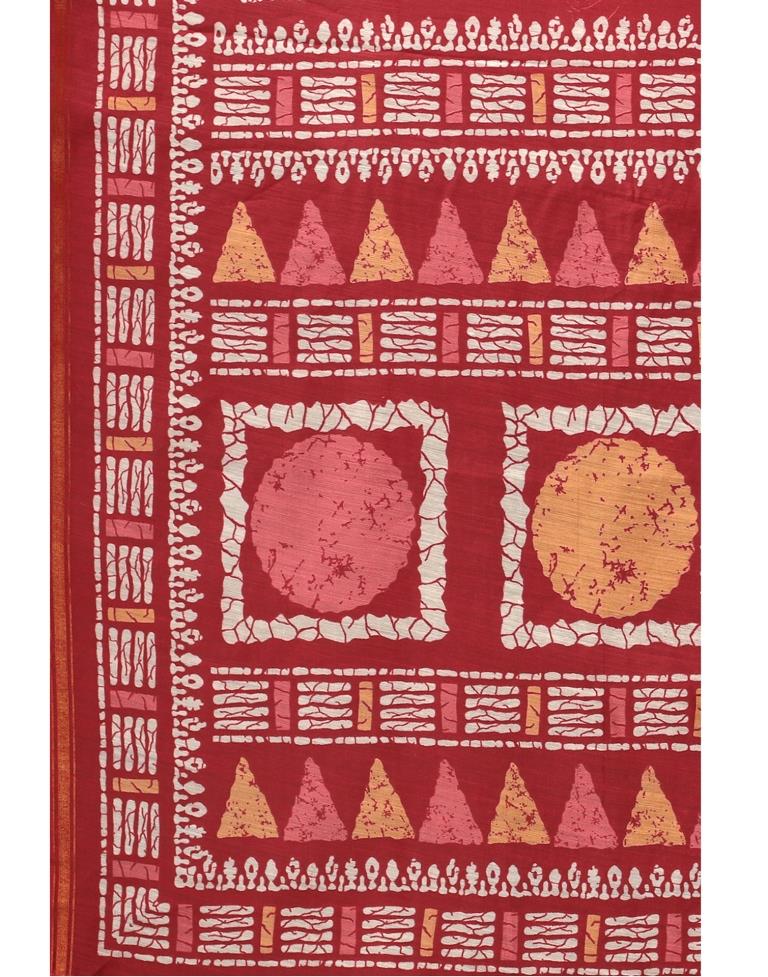 Red Cotton Saree | Sudathi