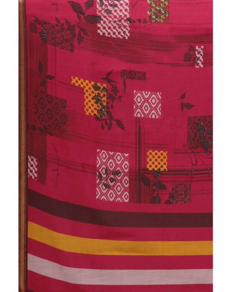 Cherry Red Cotton Saree | Sudathi