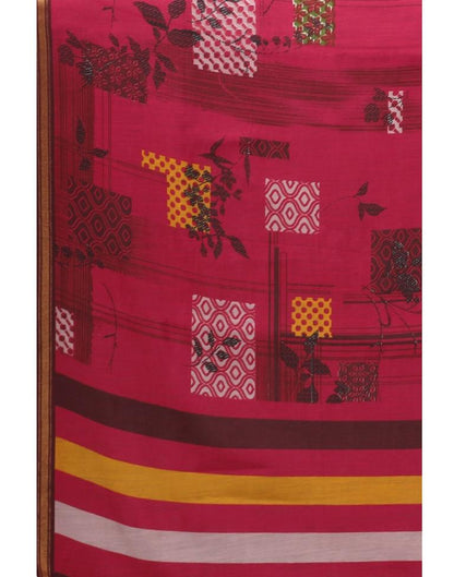 Cherry Red Cotton Saree | Sudathi
