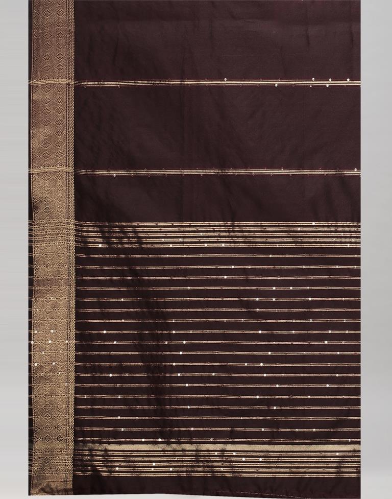 Brown Woven Organza Saree | Sudathi