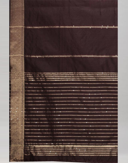 Brown Woven Organza Saree | Sudathi