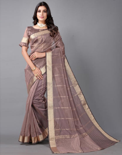 Rosewood Woven Organza Saree | Sudathi
