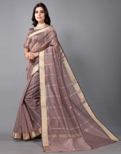 Rosewood Woven Organza Saree | Sudathi