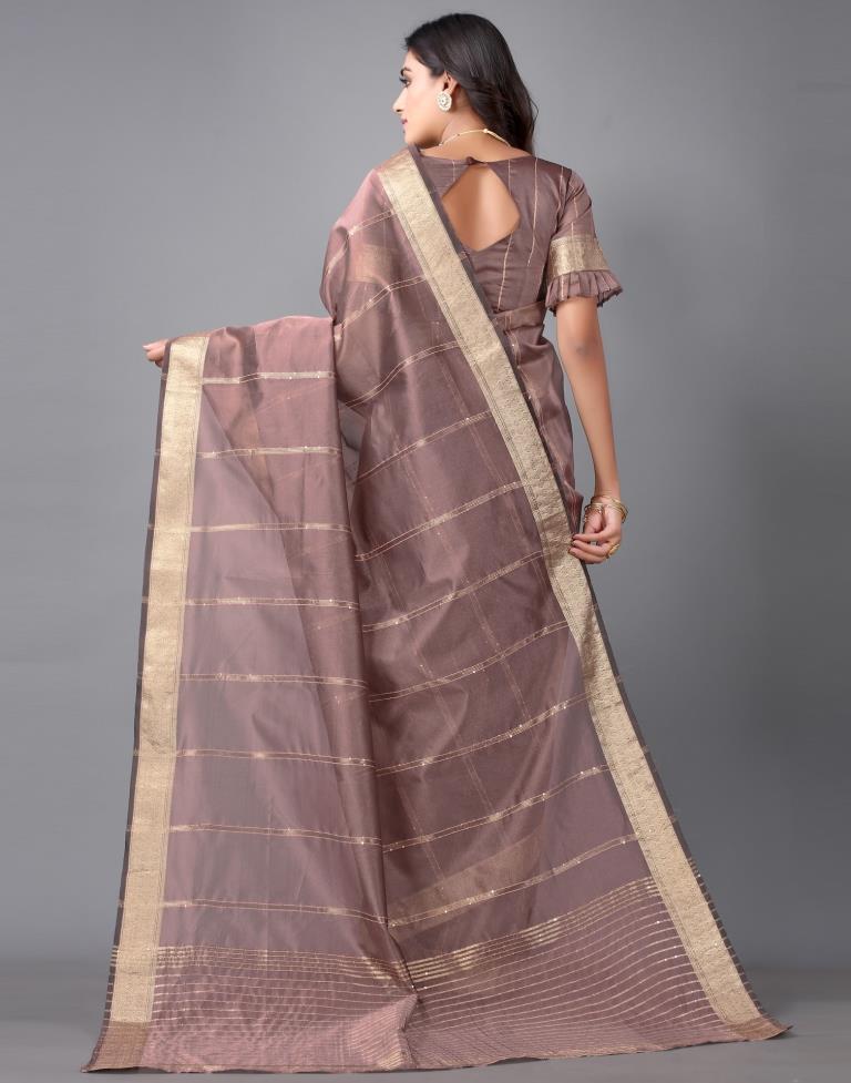 Rosewood Woven Organza Saree | Sudathi
