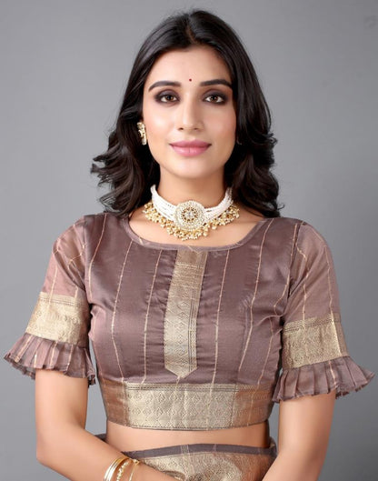 Rosewood Woven Organza Saree | Sudathi