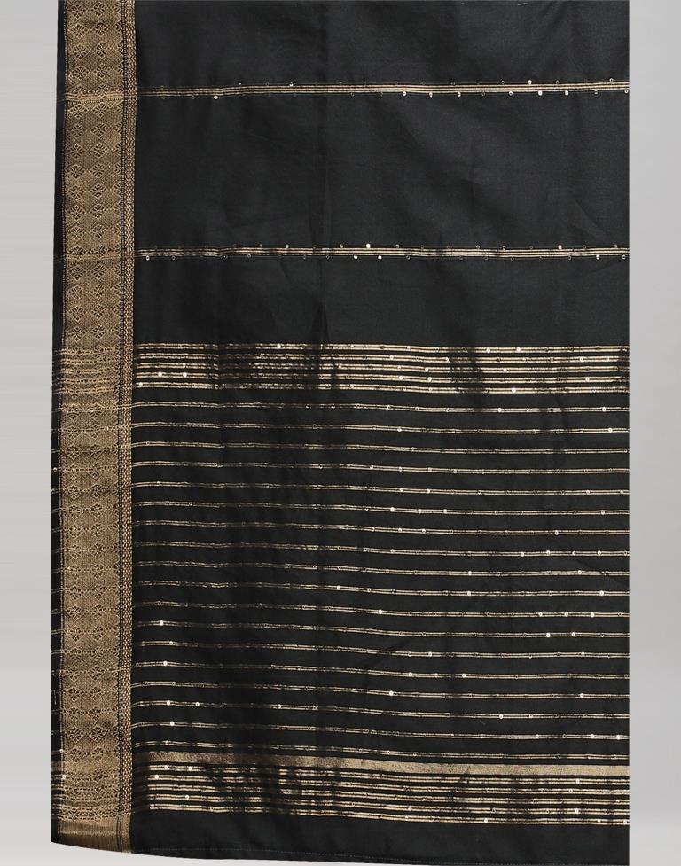Black Woven Organza Saree | Sudathi