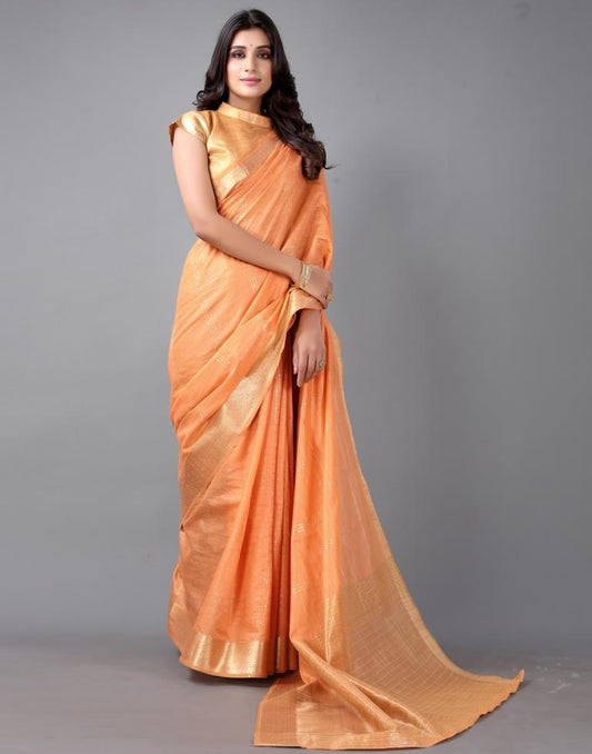 Orange Cotton Saree | Sudathi