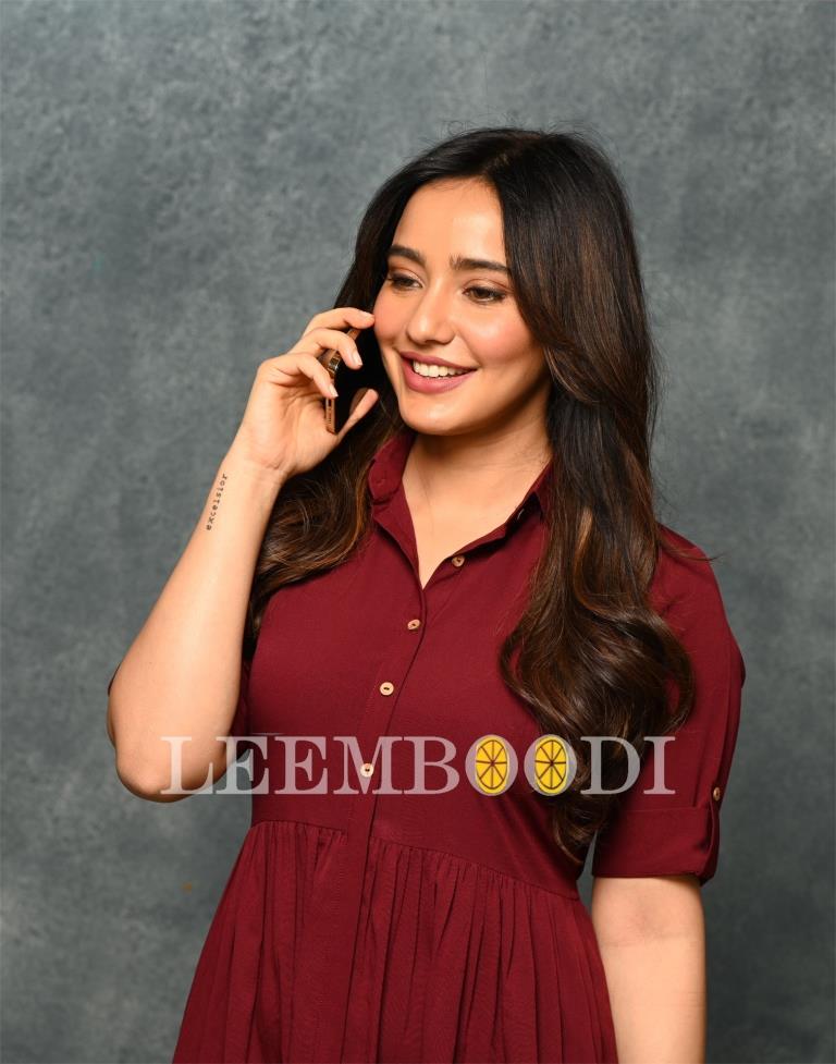 Maroon Color Block Dress | Sudathi