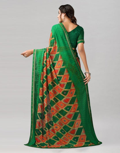 Multicoloured Printed Georgette Saree