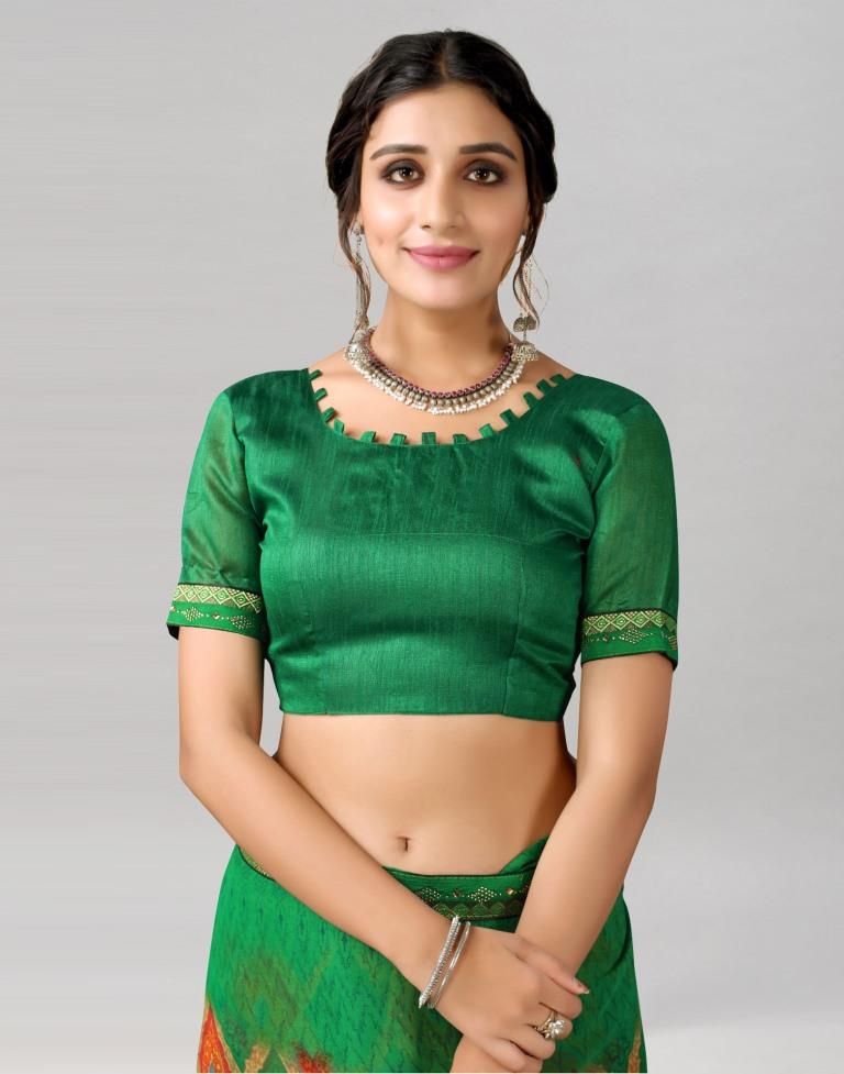 Multicoloured Printed Georgette Saree