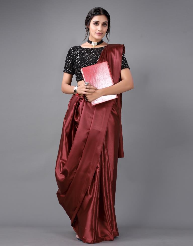 Maroon Silk Saree | Sudathi