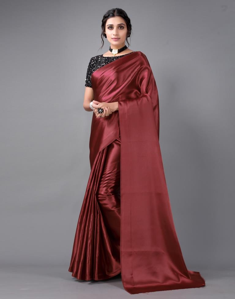 Maroon Silk Saree | Sudathi