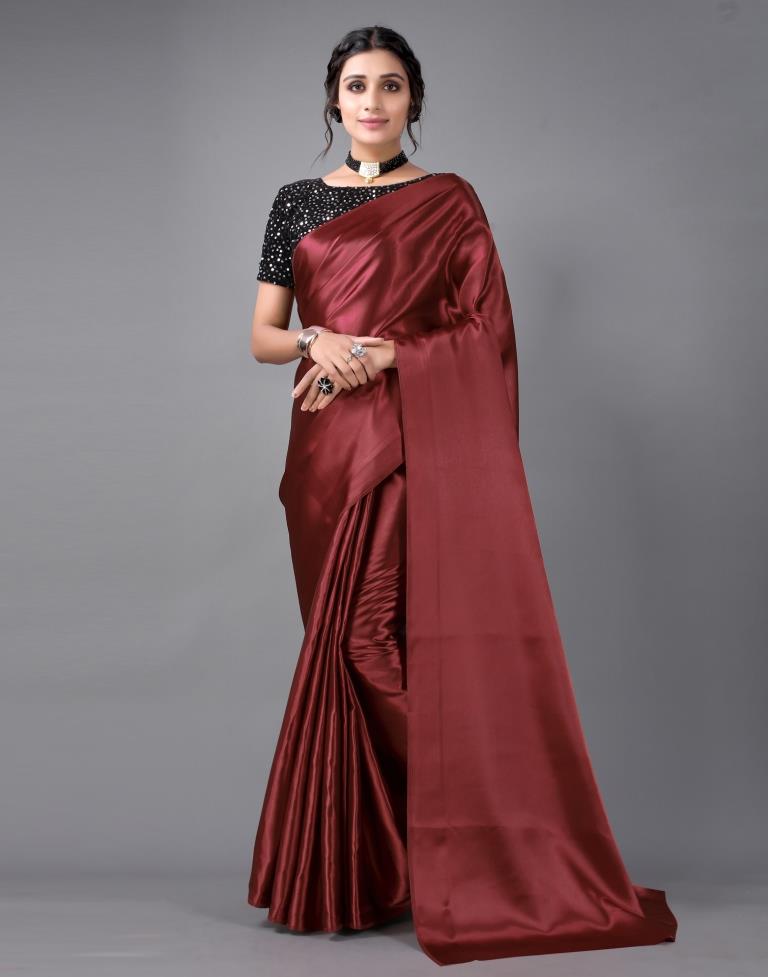 Maroon Silk Saree | Sudathi