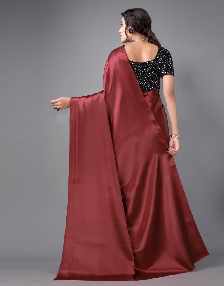 Maroon Silk Saree | Sudathi